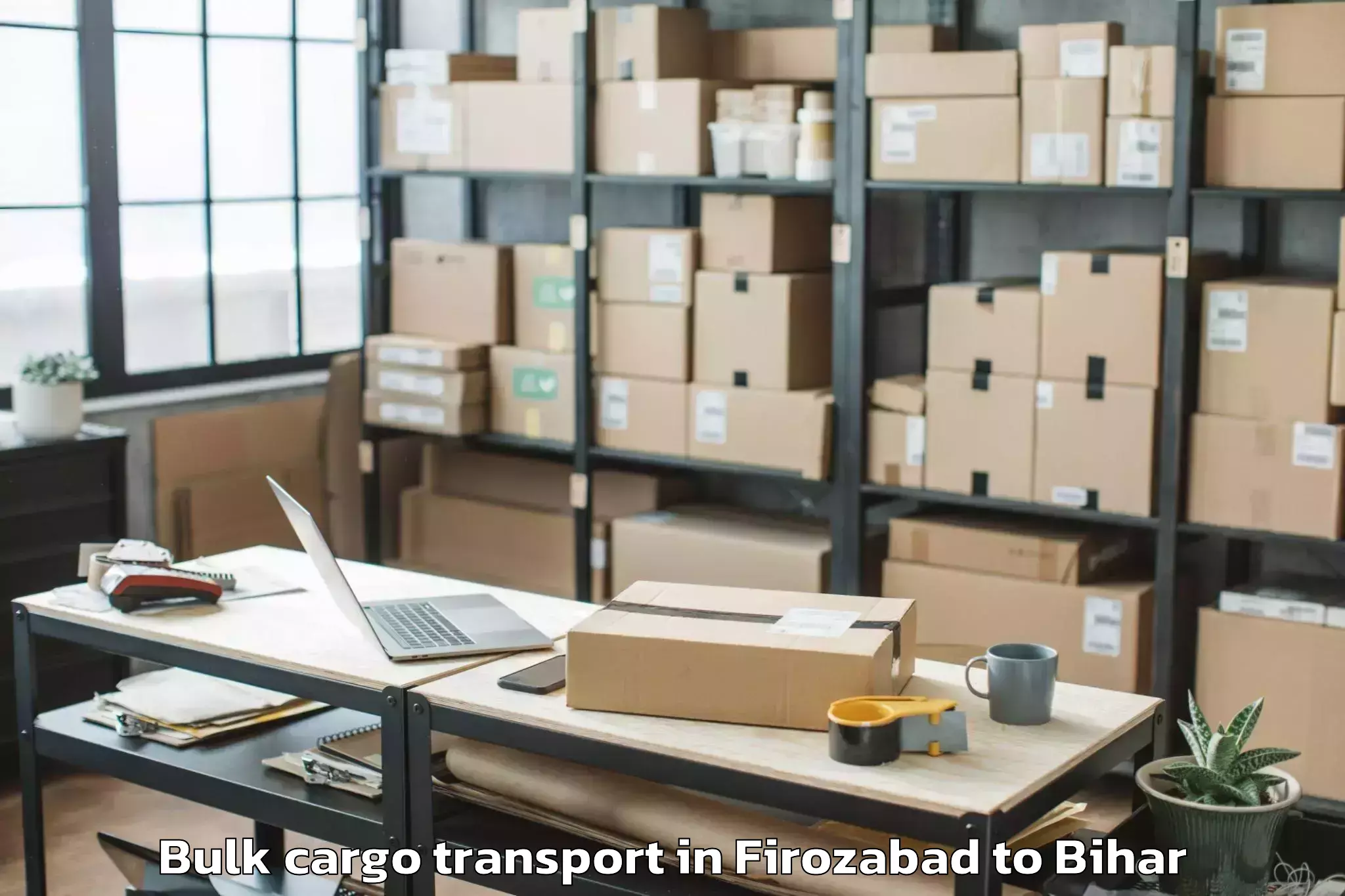 Book Firozabad to Lauria Nandangarh Bulk Cargo Transport